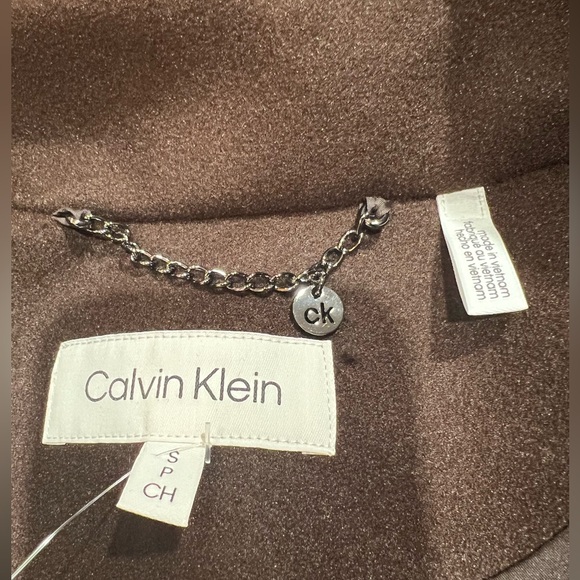 Calin Klein Chocolate Melange Brown Walker Coat Small - Picture 7 of 13